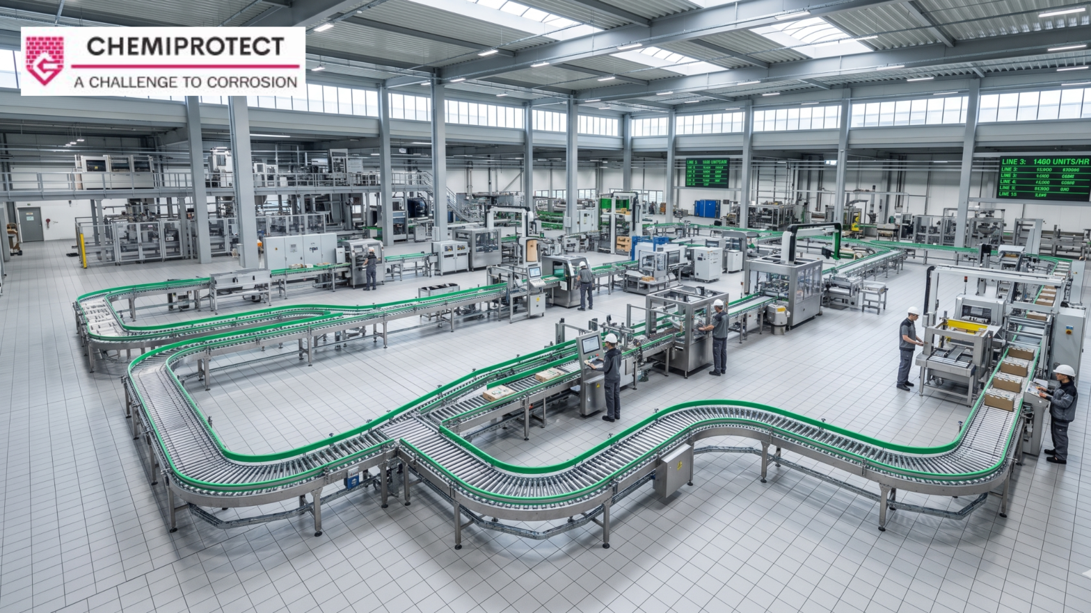Acid resistant tiles for industrial flooring by CHEMIPROTECT